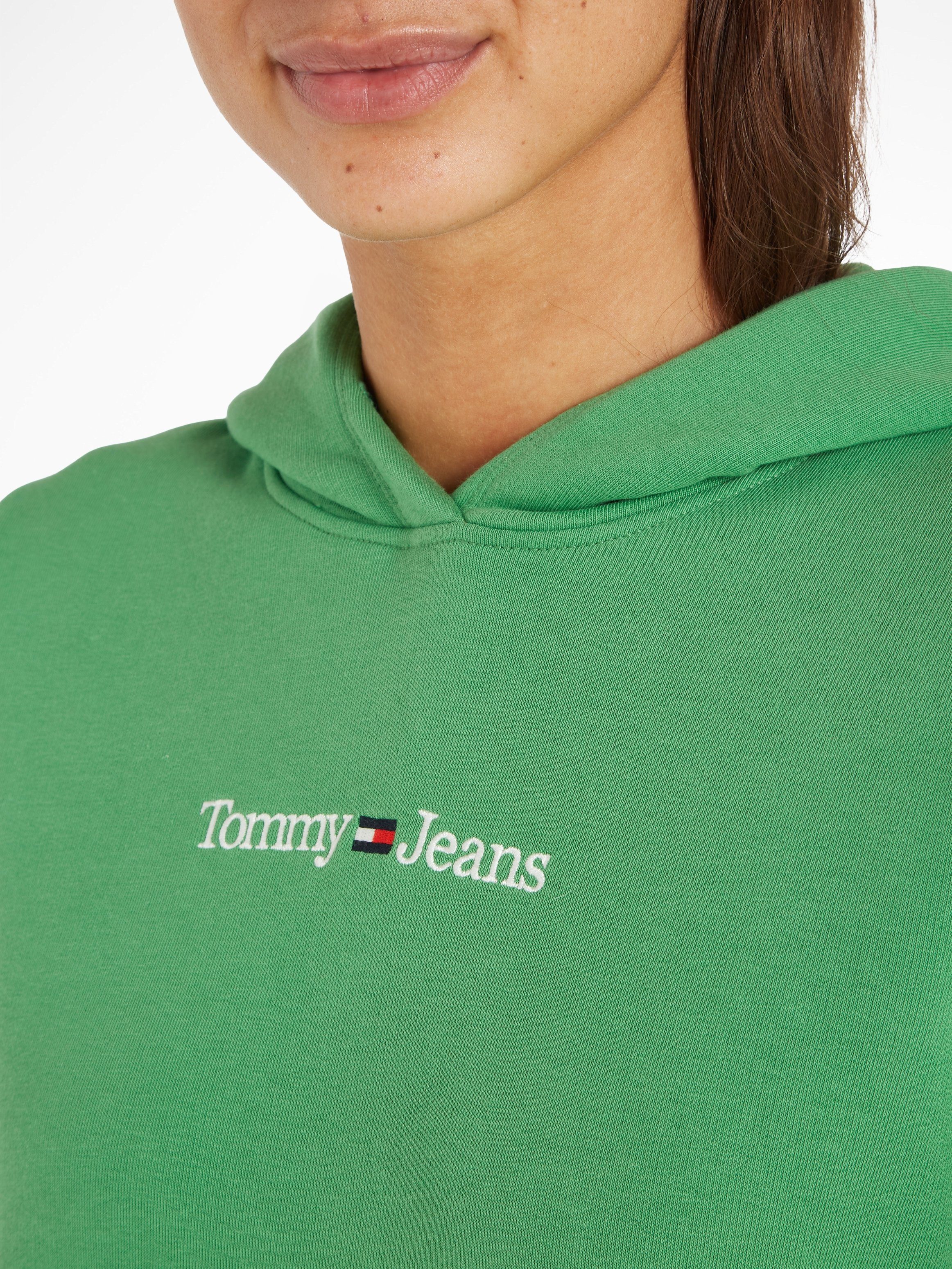 LINEAR REG Tommy TJW Logoschriftzug Jeans Jeans mit SERIF Tommy HOODIE Kapuzensweatshirt Coastel_green