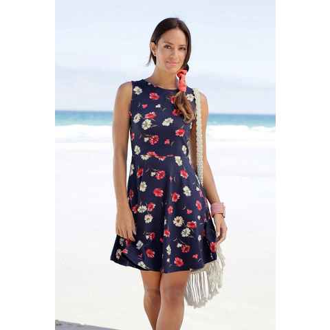 Beachtime Strandkleid mit Blumendruck, Sommerkleid aus elastischer Baumwolle