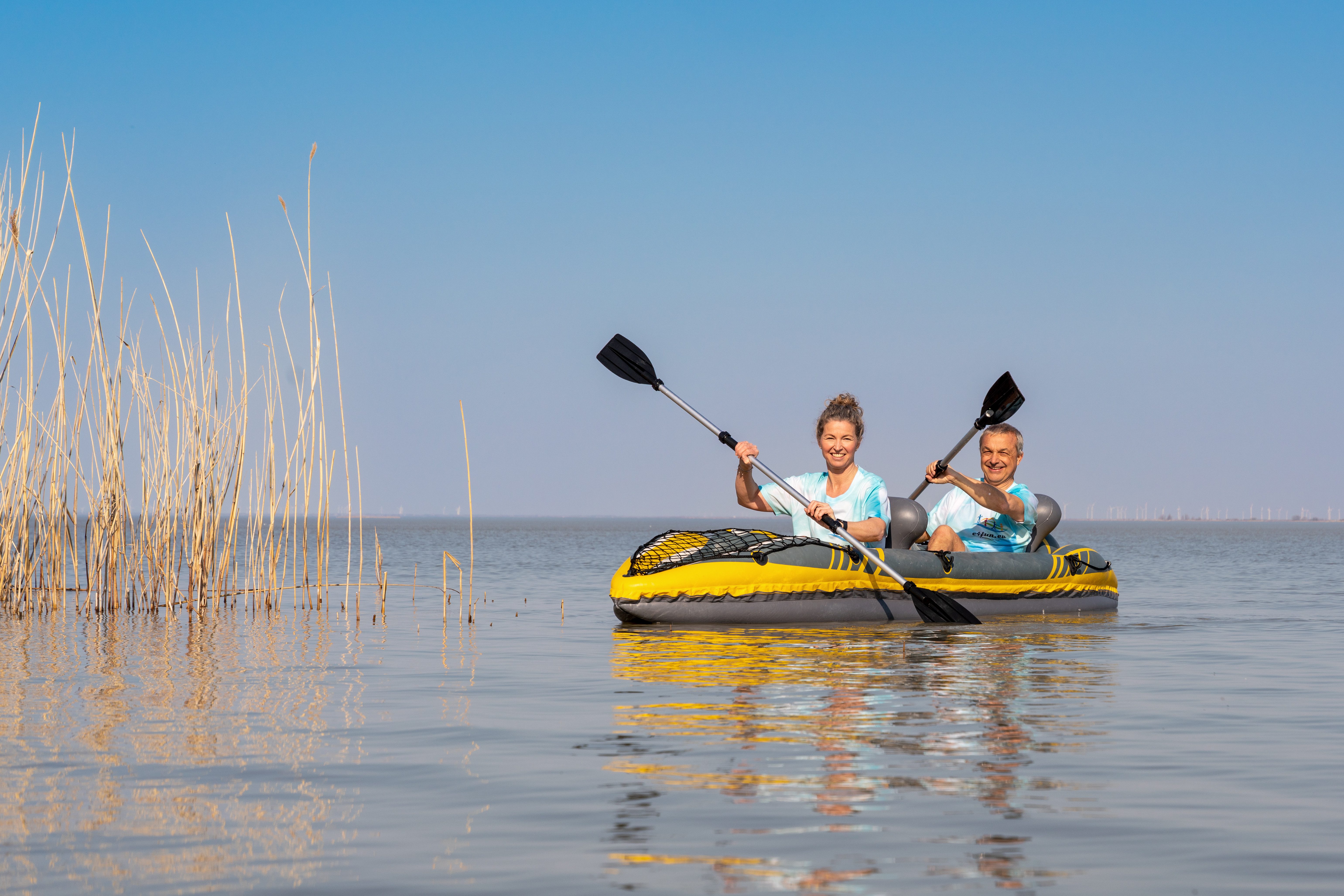 e4fun Tandemkajak aufblasbares Kajak für 2 Personen, 350 x 78 x 52 cm inkl. Pumpe