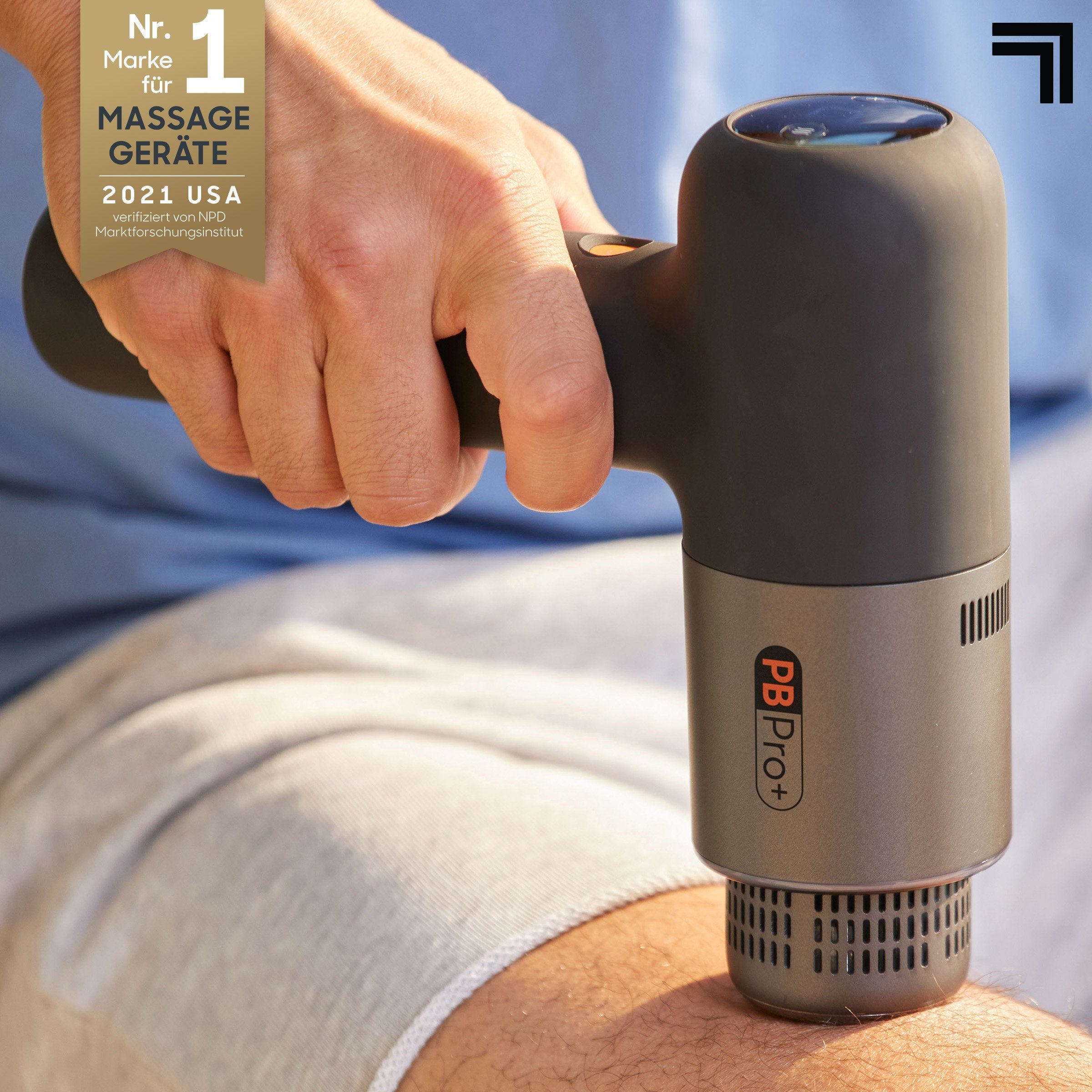 Sharper Image Massagepistole Powerboost PRO+ Hot&Cold, 1x Massagepistole Basis, 6x Massageköpfe, 1x Tragetasche, 1x Ladekabel, Regelung der Wärme & Kältestufen, 6 Aufsätze & Intensitätsstufen