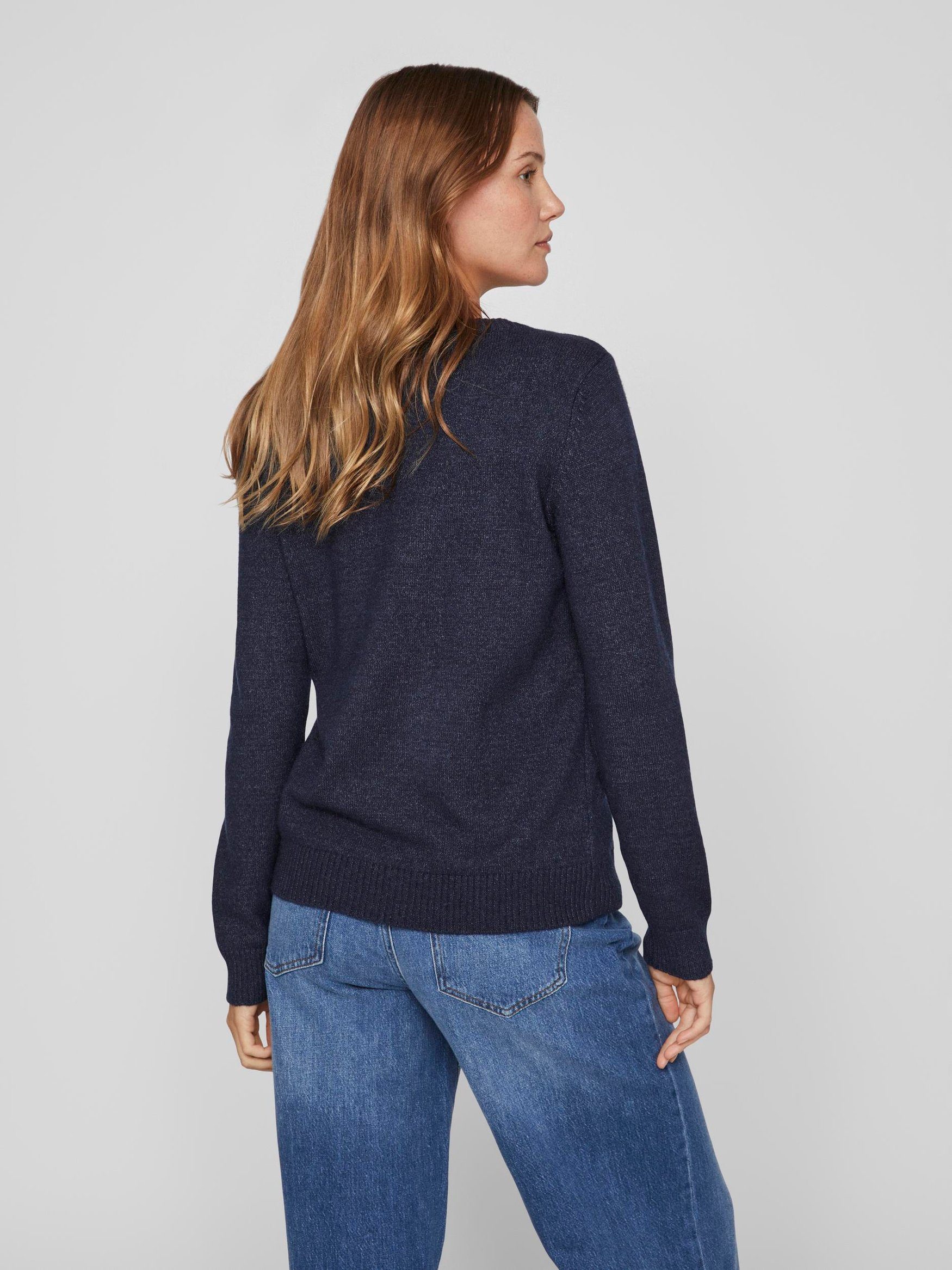 Vila Strickpullover Dünner Rundhals Strickpullover VIRIL günstig online kaufen
