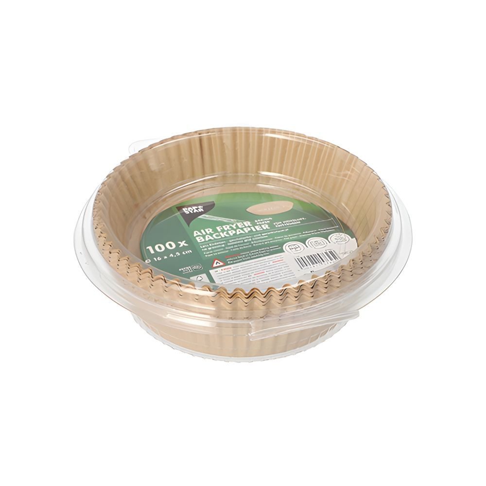PAPSTAR Backpapier Backpapiere Ø 16 cm, 4,5 cm braun für Heißluftfritteusen 1000 Stk