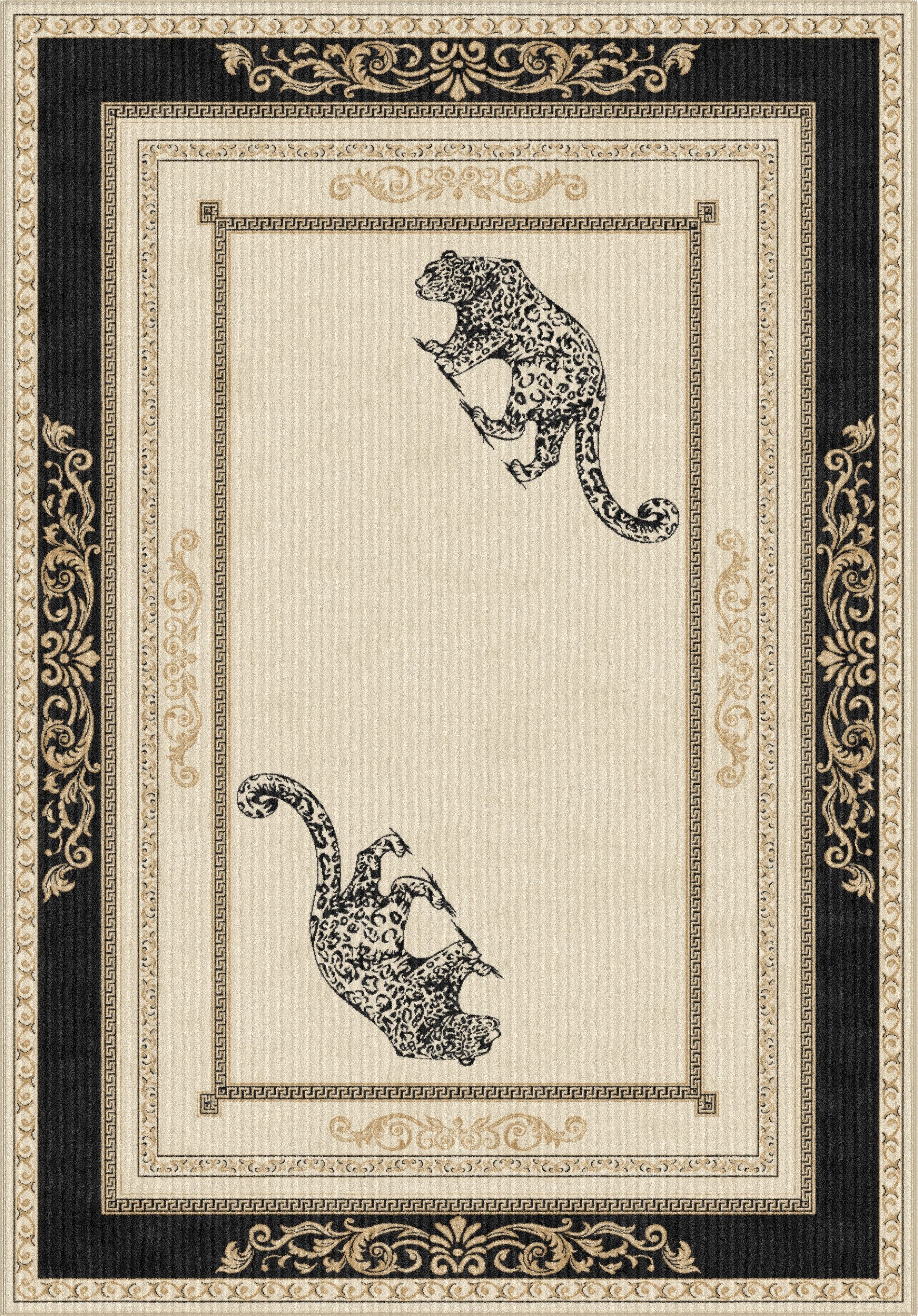 Belle Arti Teppich Teppich Jaguar schwarz gold 67 x 105 cm, Rechteckig günstig online kaufen