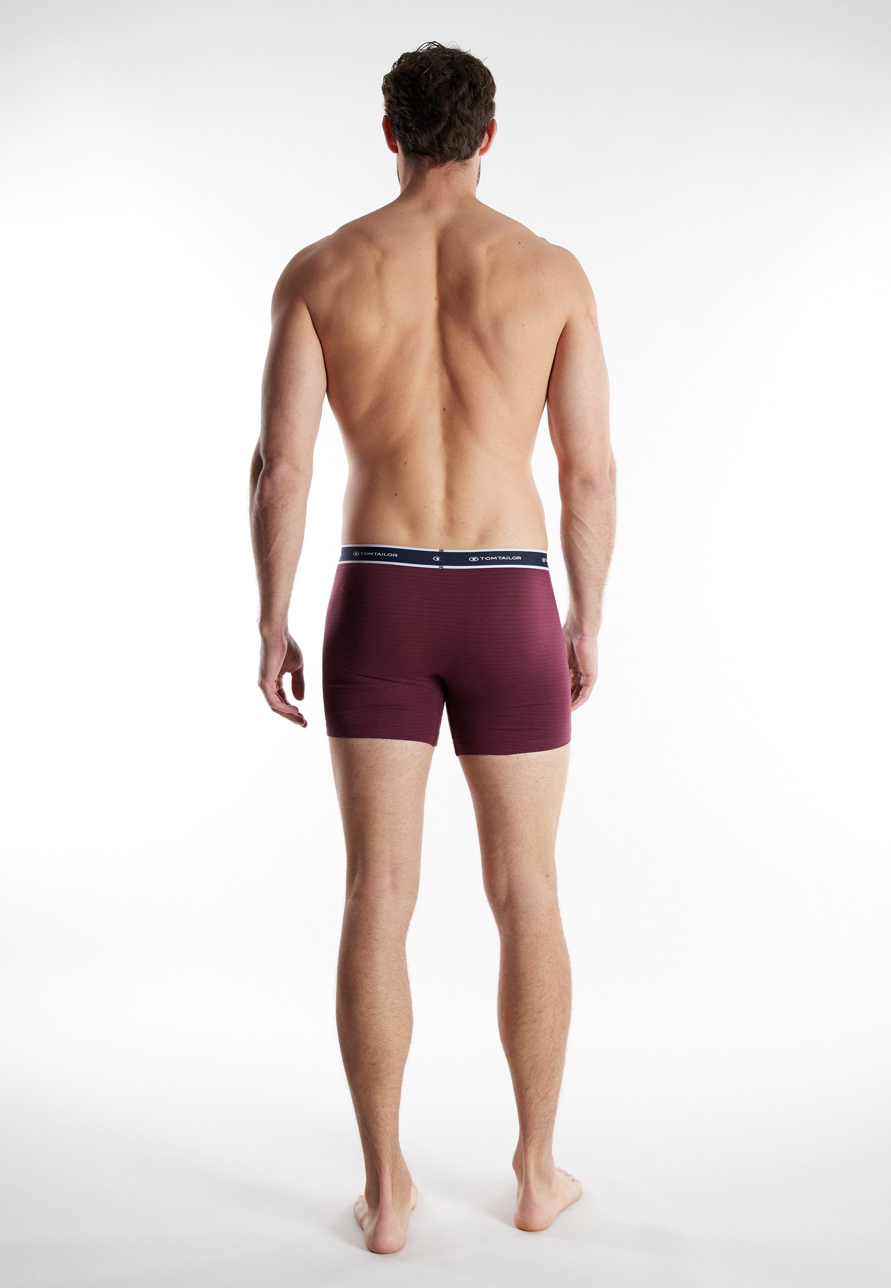 TOM TAILOR Lange Unterhose Kentucky Logobund, basic, gestreift, eng, bequem, weich, Baumwollmix