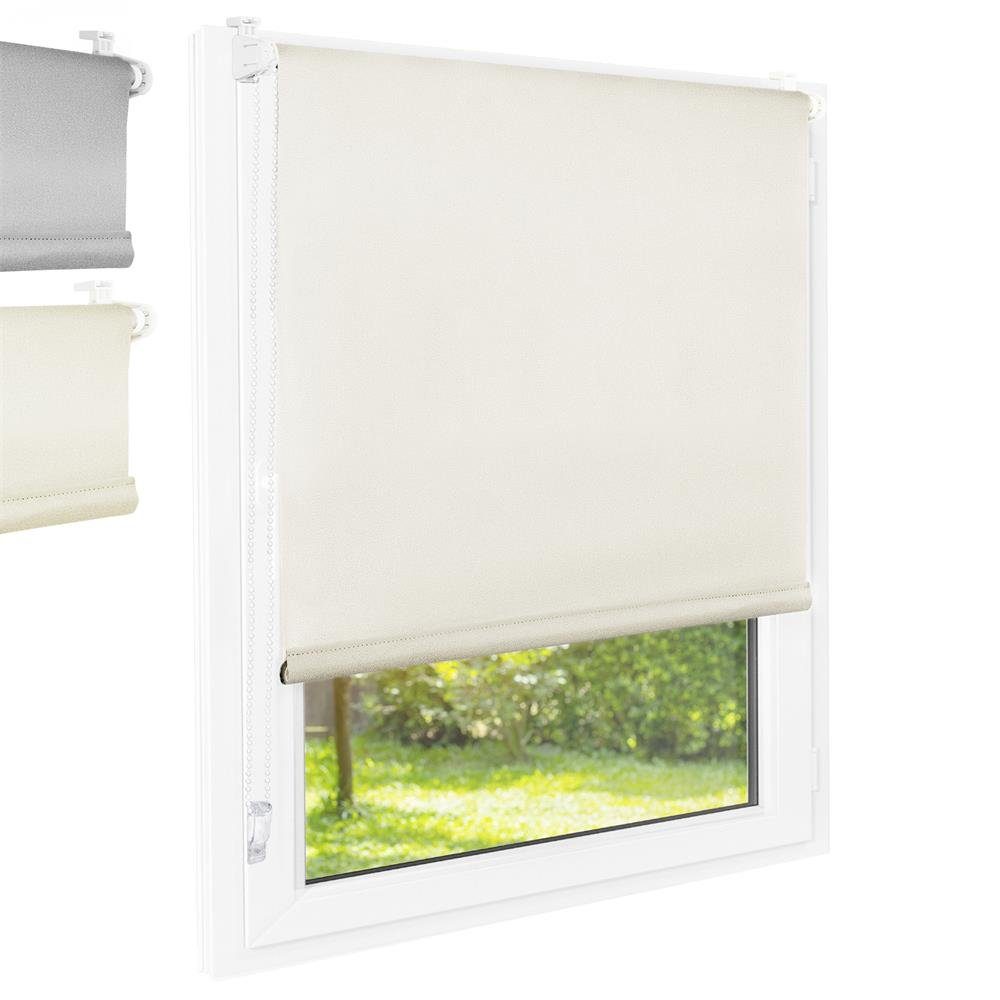 Seitenzugrollo Rollo Blackout creme 50x140, Foxx