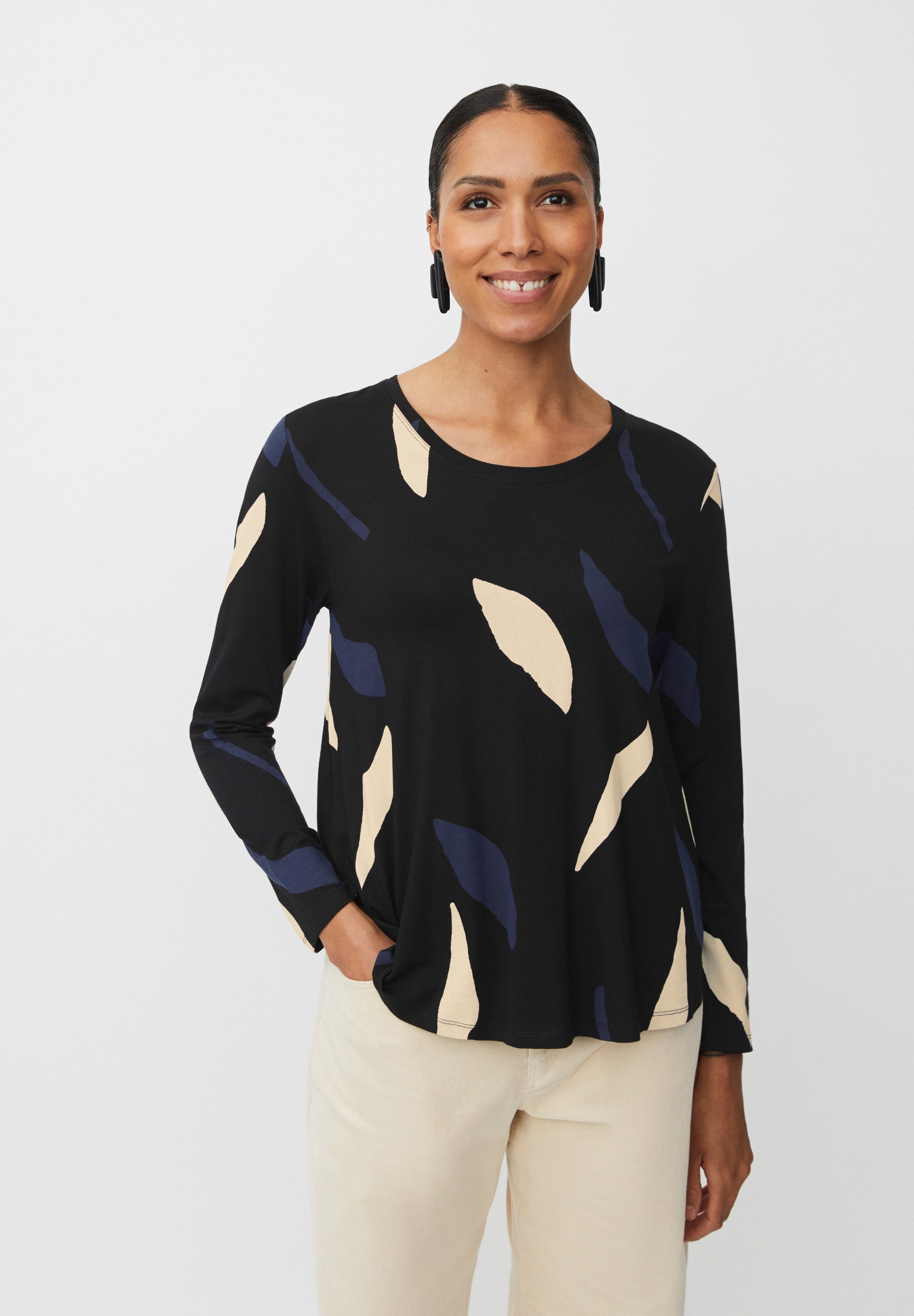 Masai Langarmshirt MaBadisna Gemustertes Jersey, lange Ärmel günstig online kaufen