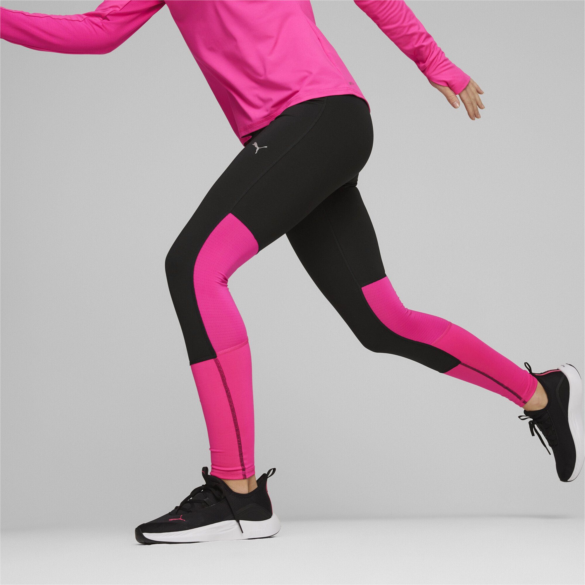 PUMA Lauftights Long Black Ravish Pink Favourite Run Regular Lauf-Leggings Rise Damen
