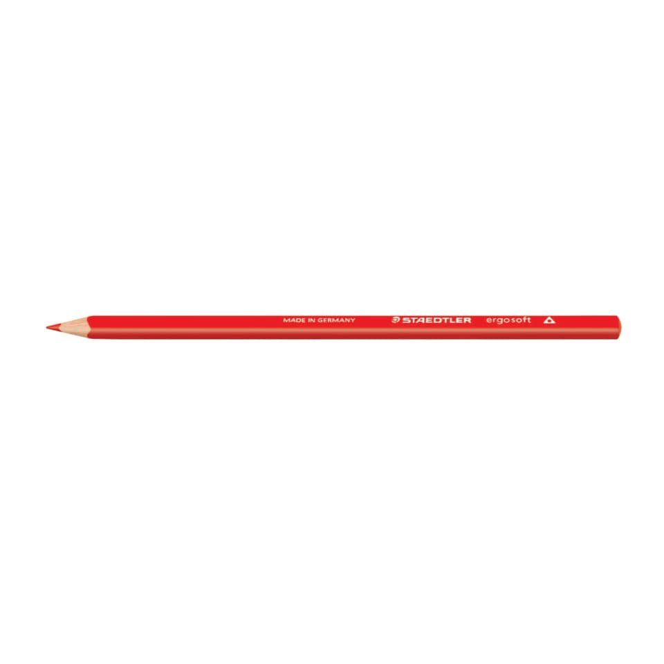 STAEDTLER Bleistift ergo soft® Farbstift rot bruchfest Buntstift 175mm 157-2, Lackierung auf Wasserbasis