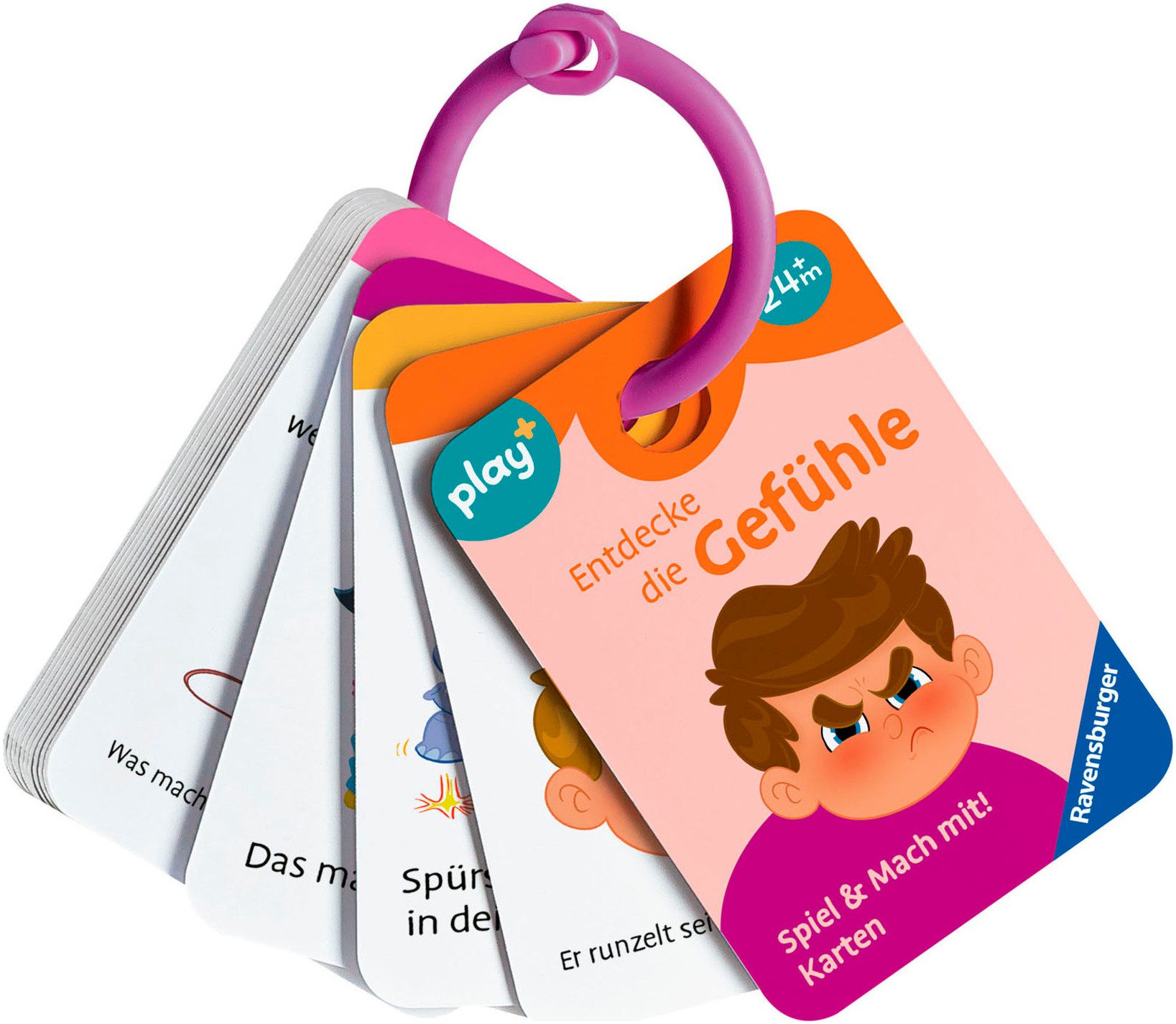 Ravensburger Spiel Play+ Spiel & Mach mit! Karten: Entdecke die Gefühle, Spiel für Kleinkinder