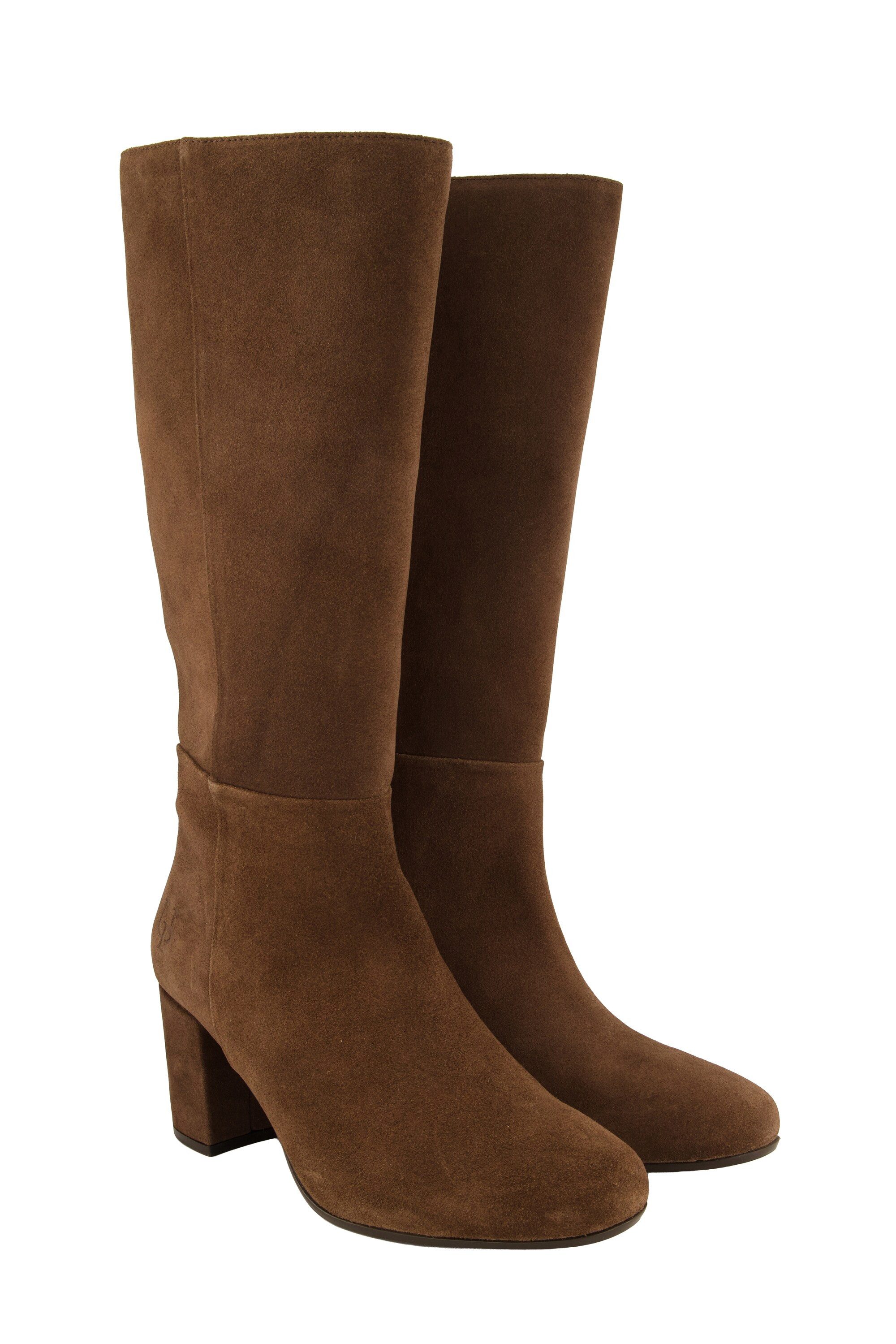 Ulla Popken Lederstiefel XL-Schaft Veloursleder Weite H Stiefel