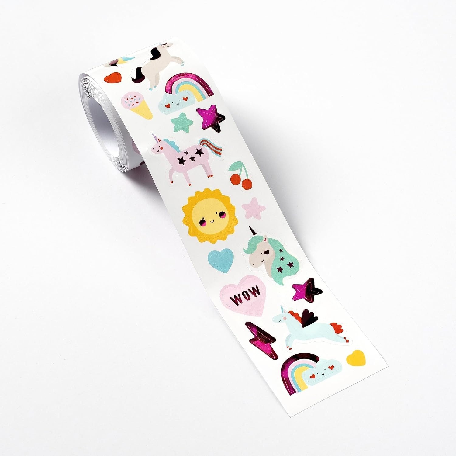 Folia Sticker Stickerrolle UNICORN Mitgebsel Sticker Set mit 352 Aufklebern, 4 m lan