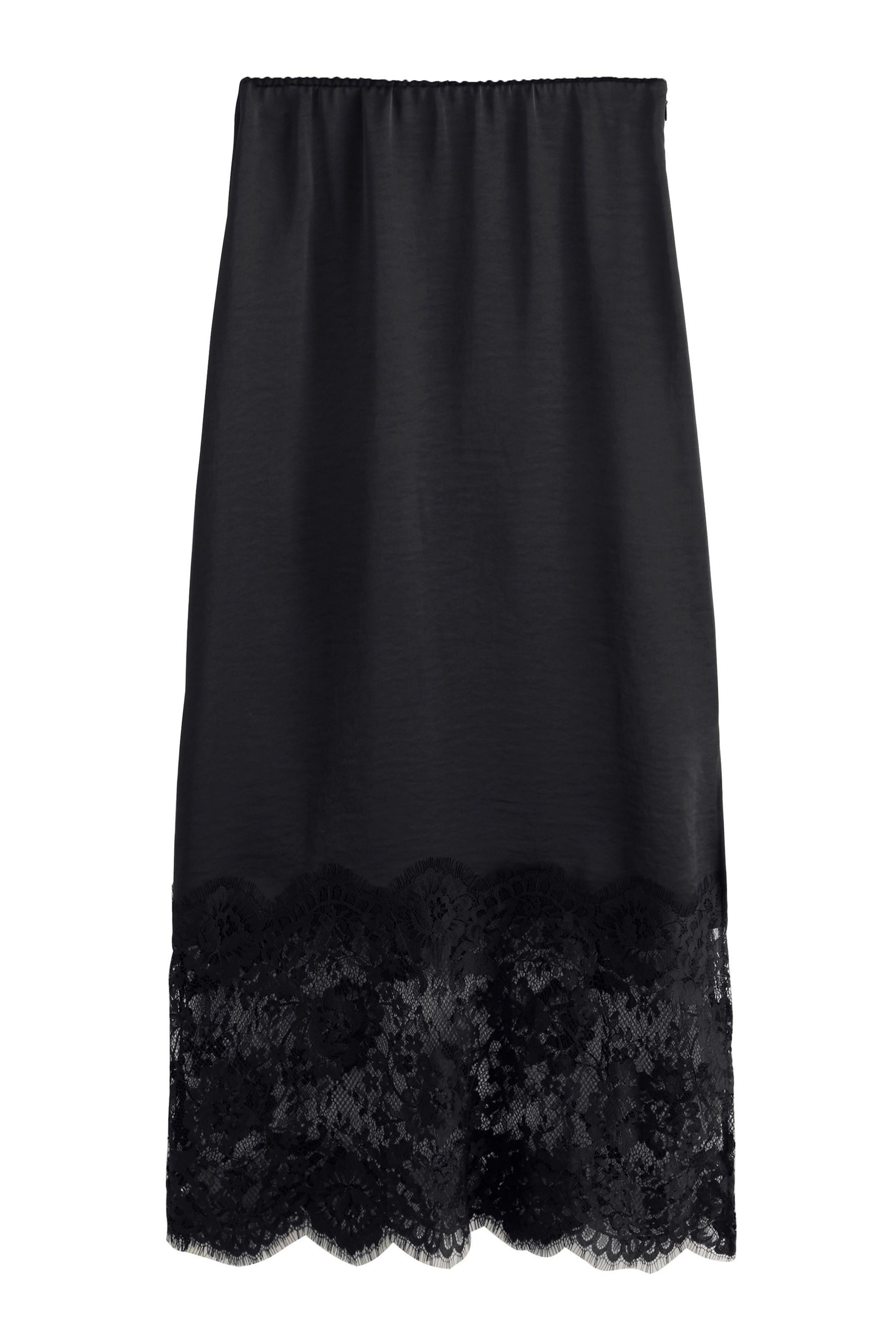 Next Midirock Satin-Midirock mit Spitzenbesatz (1-tlg) günstig online kaufen