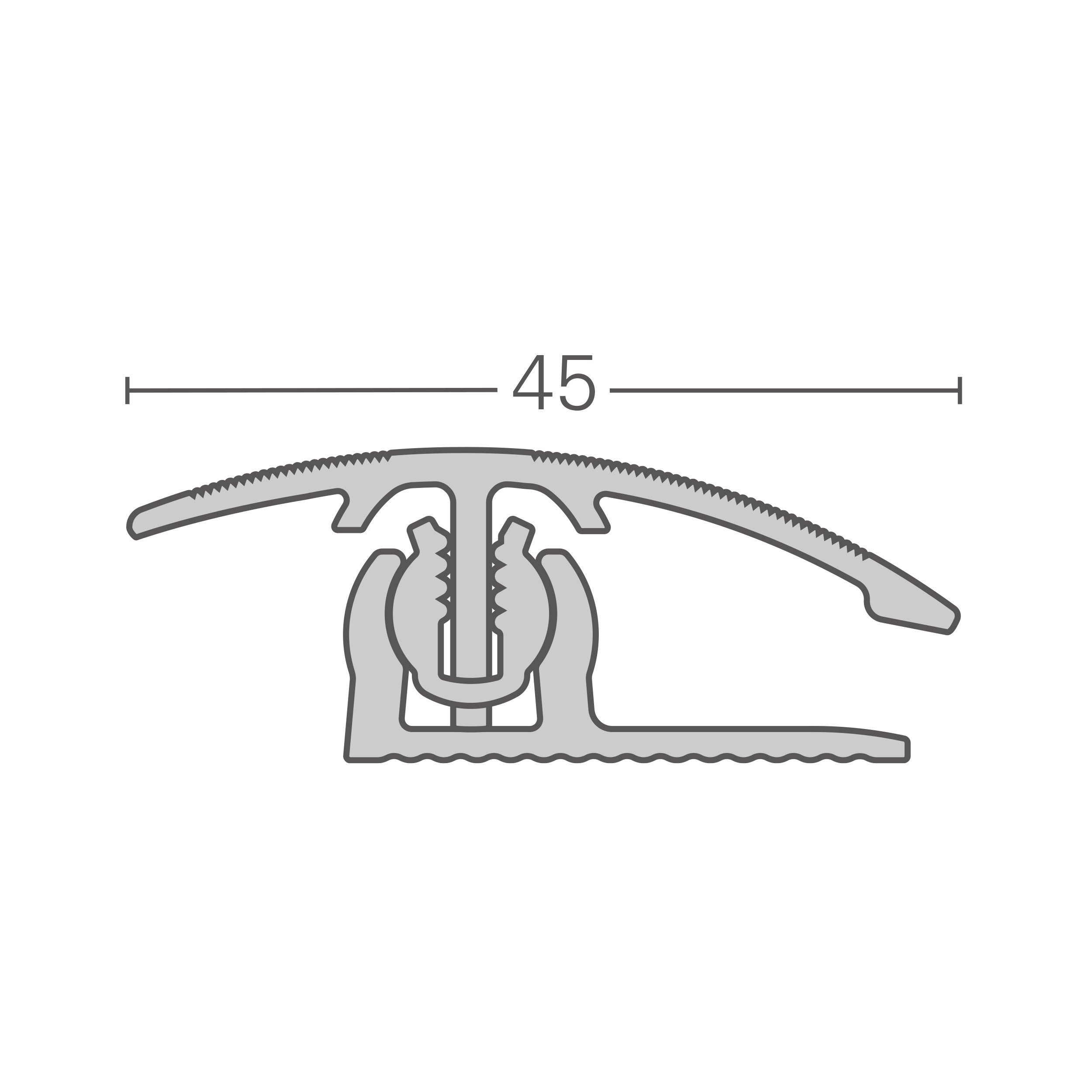 PARADOR Anpassprofil Aluminium eloxiert Edelstahl (Aluminium eloxiert, 1-St., Für Produkte von 8 bis 18 mm), Für einen optimalen Höhenausgleich