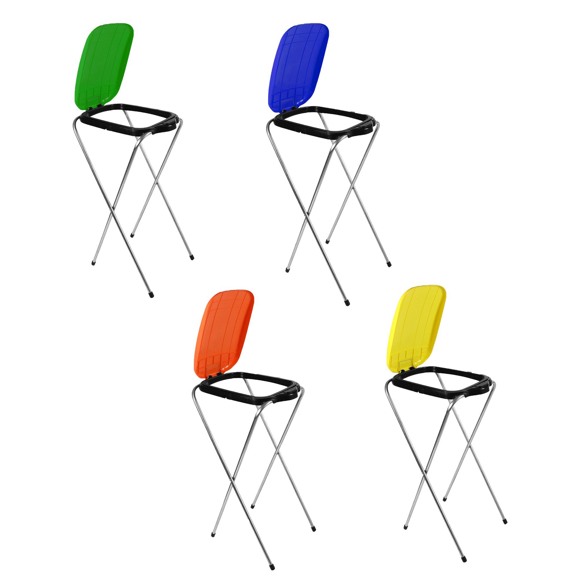 BigDean Müllsackständer 2x Gelb Einwurf-öffnung Mülleimer Müllbeutelständer