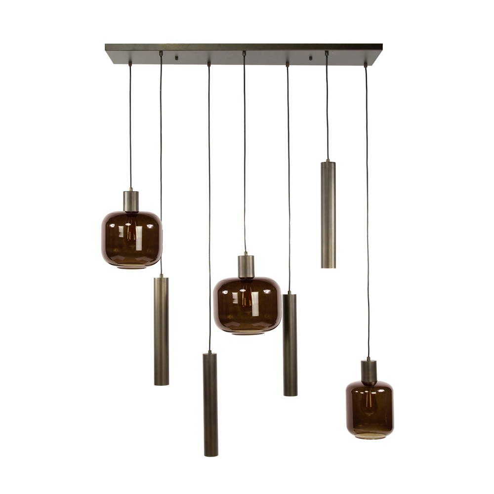 famlights Pendelleuchte Pendelleuchte Fips in Braun E27 7-flammig – Bild 5 von 5