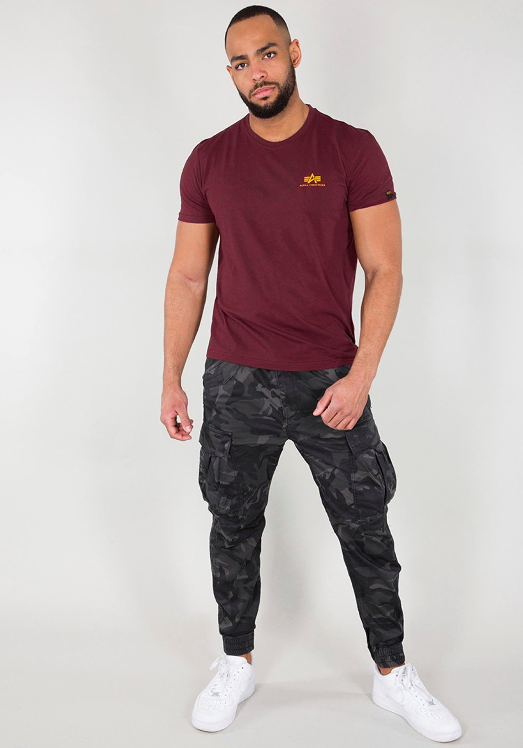 Alpha Industries Rundhalsshirt BASIC T SMALL LOGO Baumwolle, regular fit