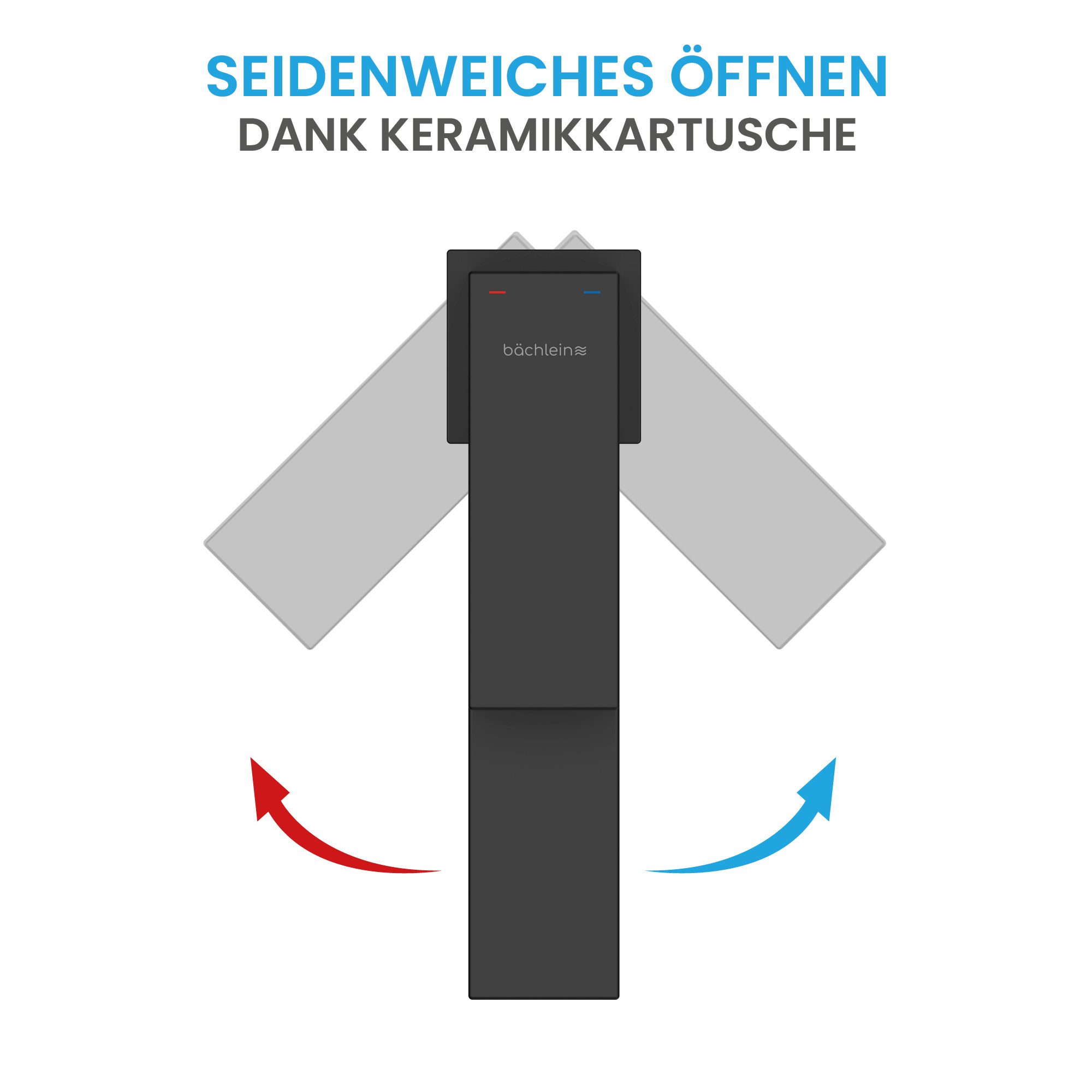 Bächlein Badarmatur Elegante Badarmatur Imatra (17,2cm, Schwarz-matt) hochwertiger Wasserhahn im minimalistischen Design