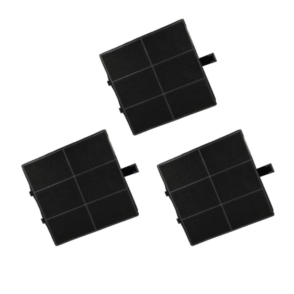 Trade-Shop Aktivkohlefilter 3x passend für Balay 3BD663X 3BD673X 3BD693X 3BD874XP 3BD876XP, Zubehör für Bosch/Siemens 00357585 / 357585, 00360732 / 360732, Maße: ca. 225 x 225 x 25mm / Ersatzteil für Dunstabzugshauben
