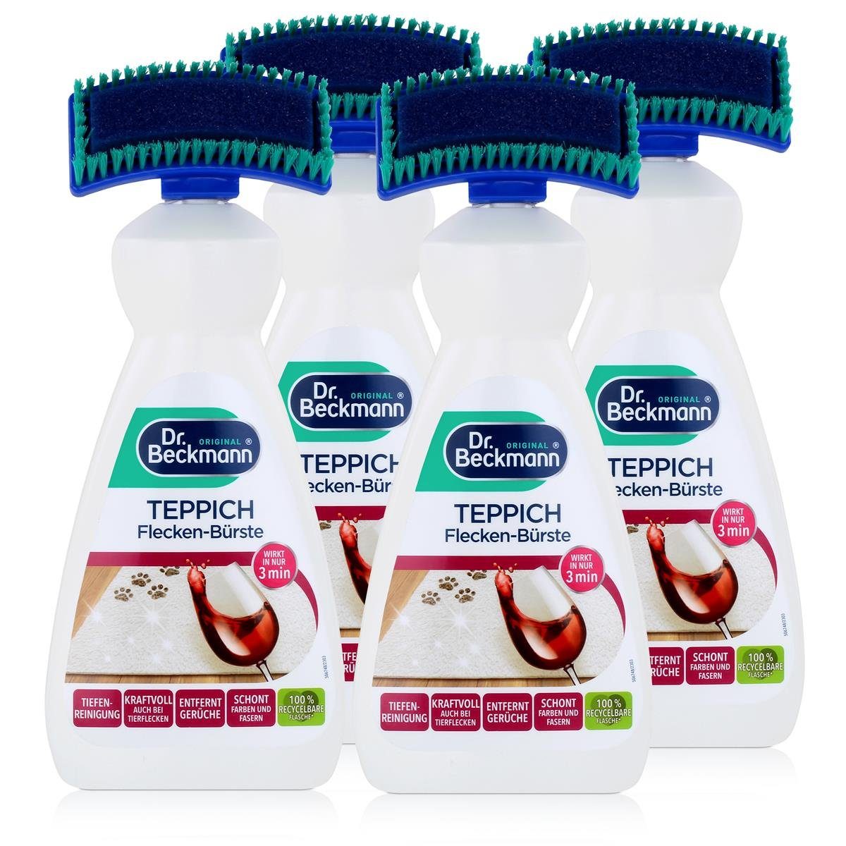 Dr. Beckmann 4x Dr. Beckmann Teppich Flecken-Bürste 650 ml - Mit Oxy-Kraft & Bio-Al Fleckentferner