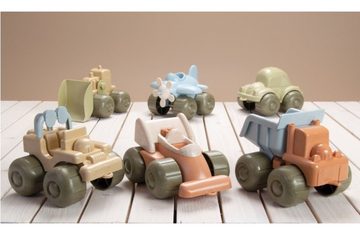 dantoy Spielzeug-LKW 2x bunte Fahrzeuge Auto Zug Flugzeug LKW, aus Bio-Kunststoff, spülmaschinengeeignet, für Sandkasten