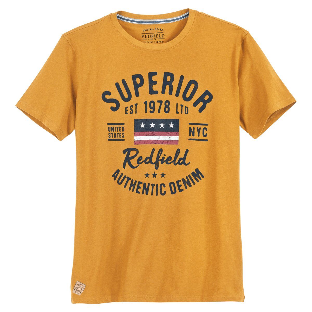 redfield Rundhalsshirt Große Größen orange Print Redfield Superior T-Shirt 1978