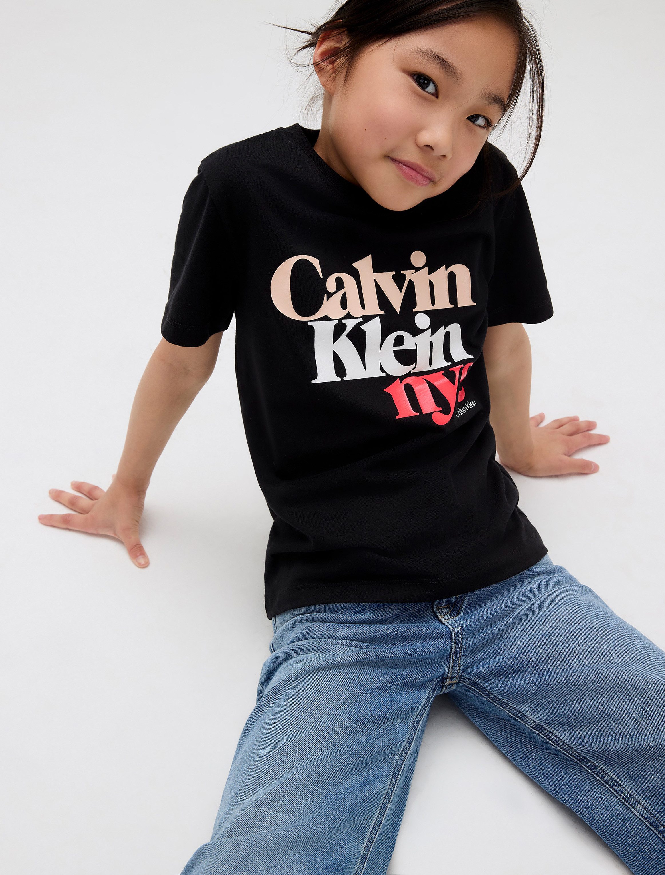 Calvin Klein Jeans Weite Jeans HR WIDE LEG AUTHENTIC BLUE DENIM für Kinder bis 16 Jahre, mit weitem Bein