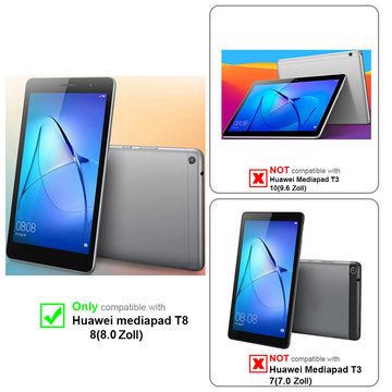 Cadorabo Tablet-Hülle Huawei MediaPad T3 8 (8.0 Zoll) Huawei MediaPad T3 8 (8.0 Zoll), Klappbare Tablet Schutzhülle - Hülle - Standfunktion - 360 Grad Case