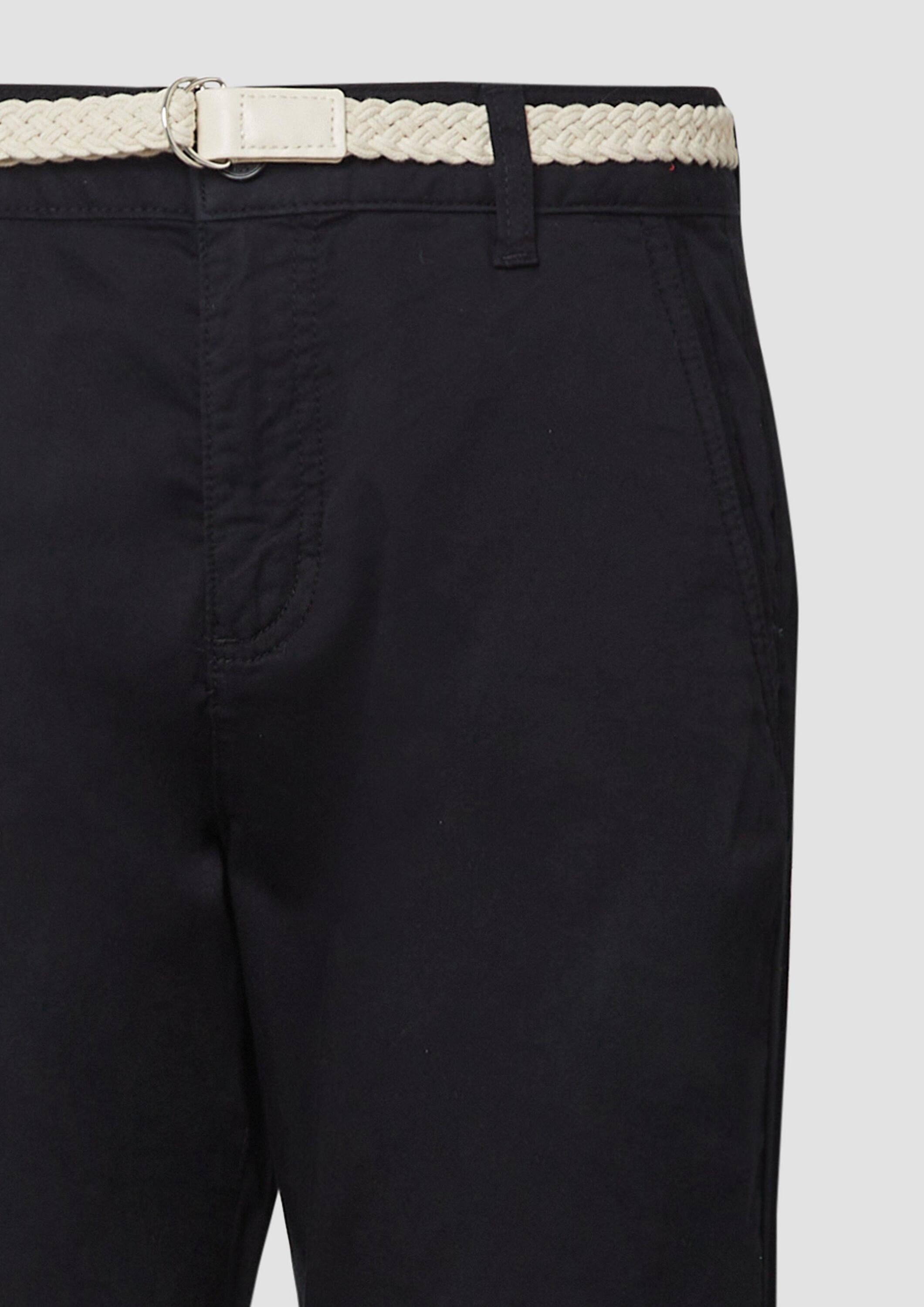 s.Oliver Chinos Hose CHINO Chino mit geflochtenem Gürtel und Garment Dye