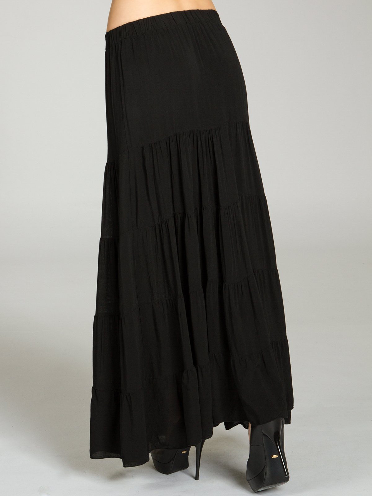 Caspar Faltenrock RO020 langer eleganter Damen Maxi Sommer Rock Maxirock - bodenlang bei ca. 157 cm Körpergröße