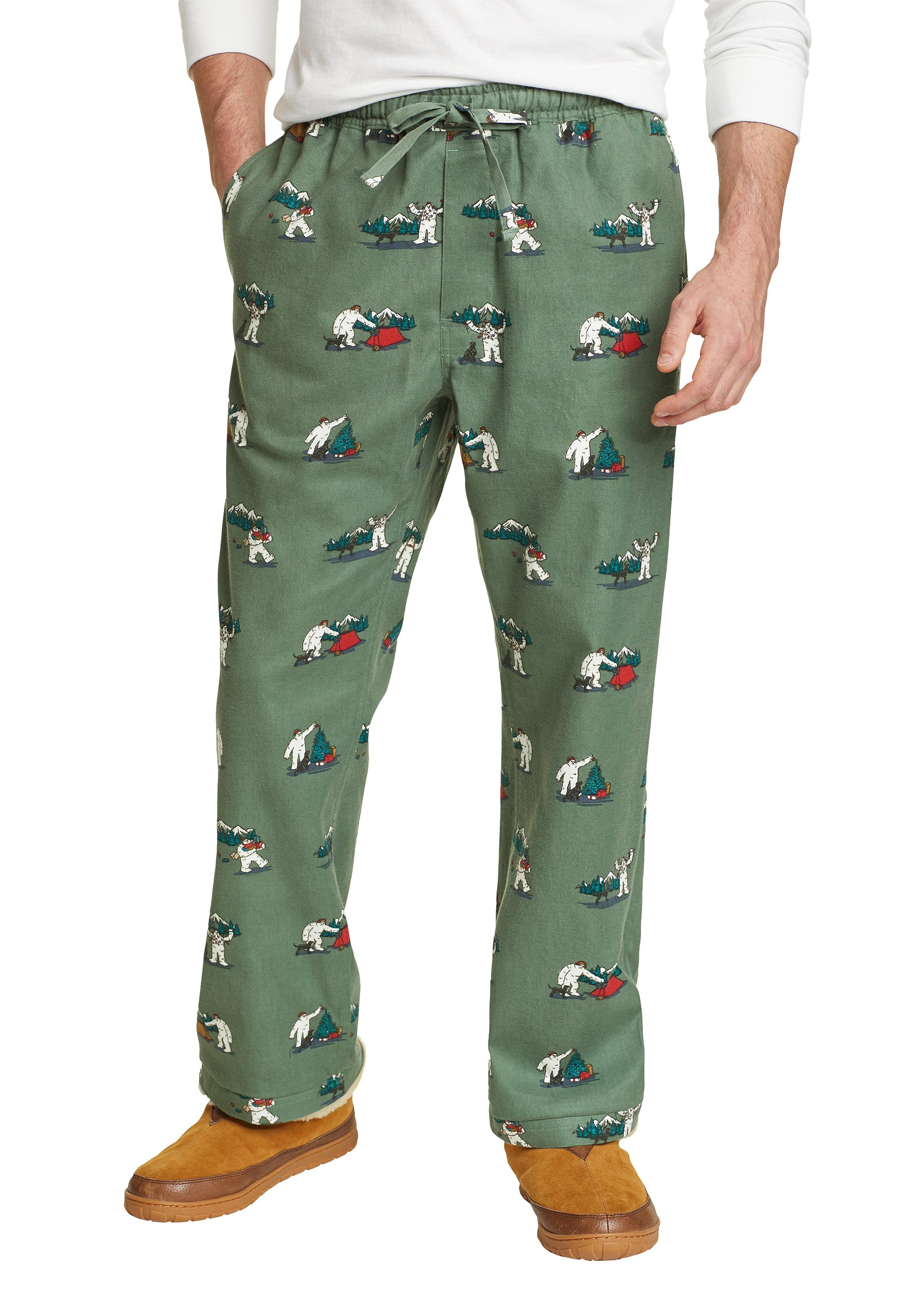 Eddie Bauer Pyjamahose Sleepwear mit Flannel Mineralgrün