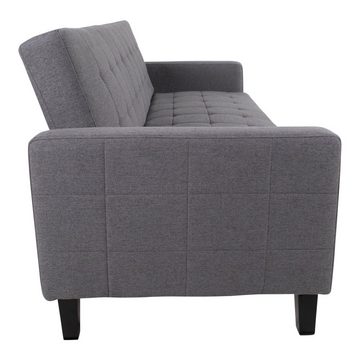 House Nordic Schlafsofa Milton, aus Polyester, Birke in Dunkelgrau. Abmessungen (BxHxT) 204x81x82 cm