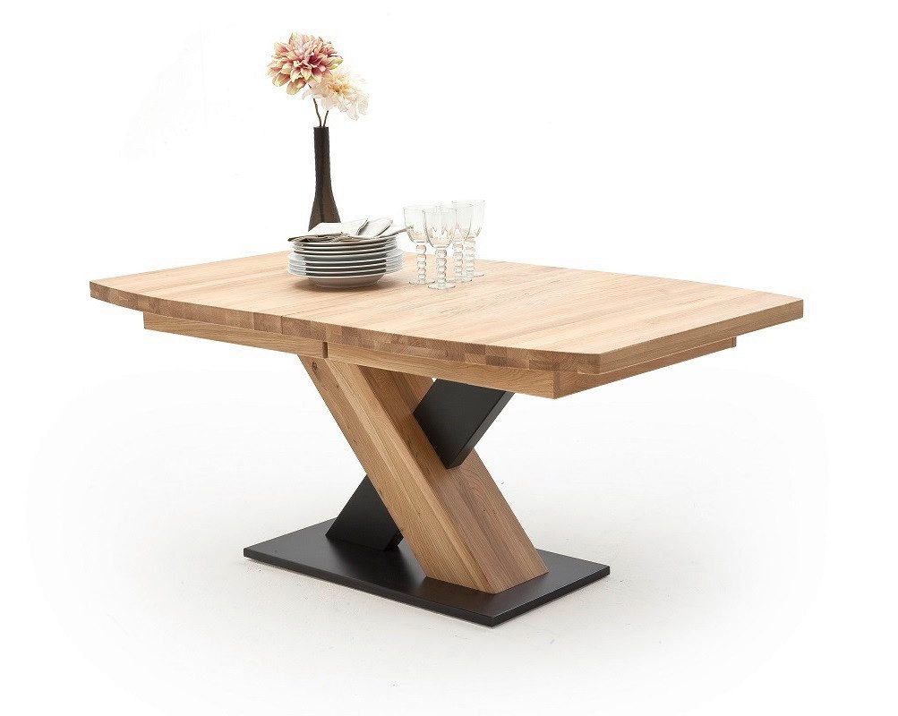 MCA furniture Esstisch Esstisch Ausziehtisch Mendoza Bootsform, Eiche Bianco massiv 140/180 (No-Set), Esszimmertisch ausziehbar