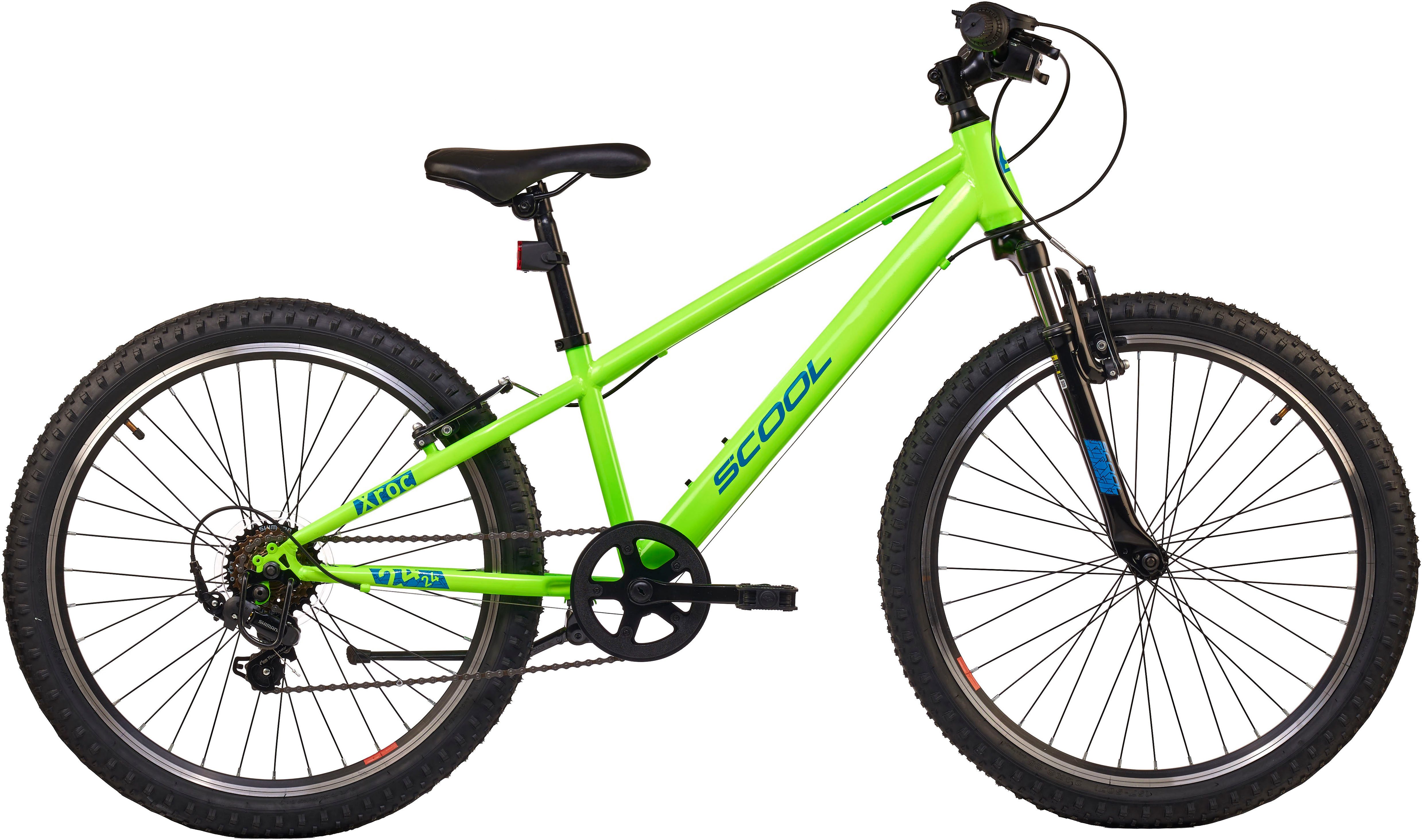 S’COOL Jugendfahrrad S'COOL Xroc 24-K6 Neon Green/Ocean, 6 Gang Shimano, Kettenschaltung