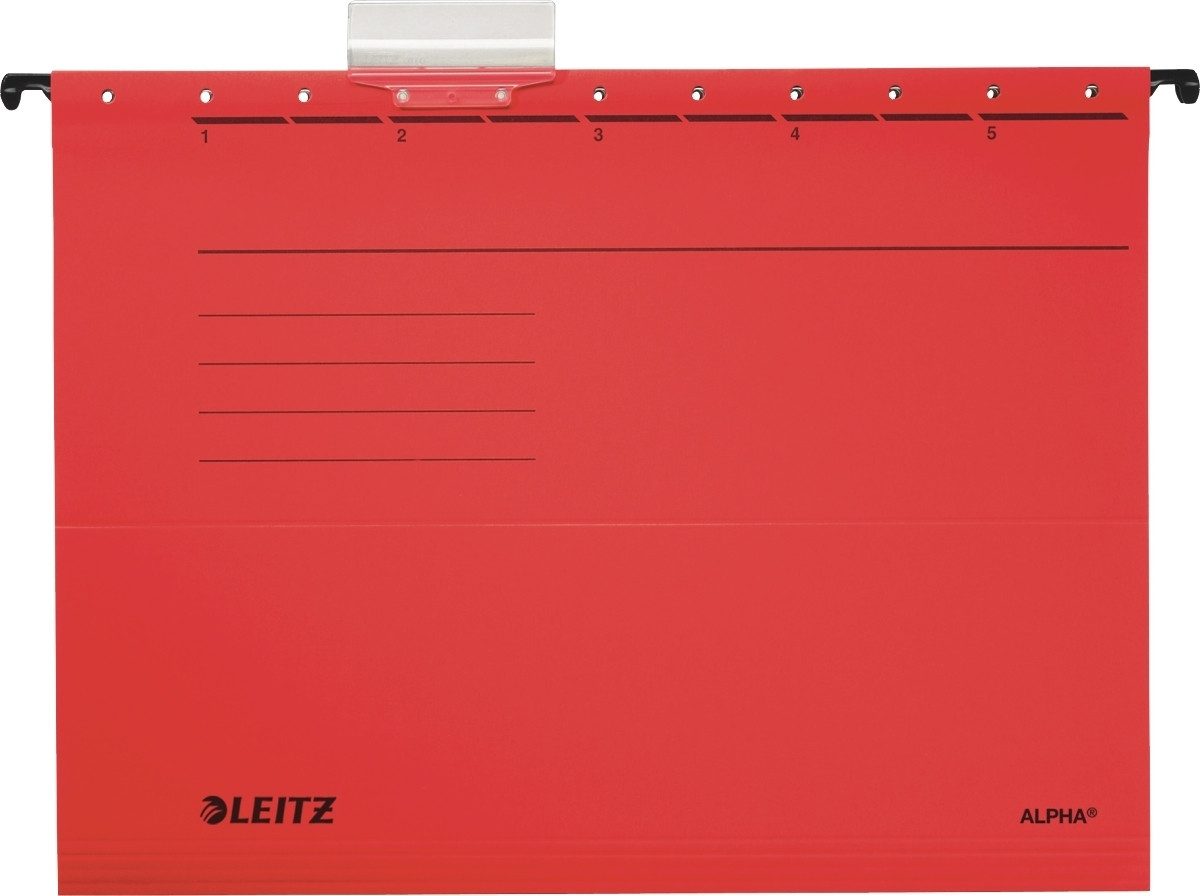 LEITZ Hefter Hängemappe Alpha 250g/qm Karton rot VE=5 Stück (5 Stück)