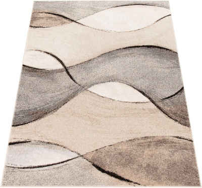 Teppich Elegance 755, Paco Home, rechteckig, Höhe: 14 mm, modernes Wellen-Design, ideal im Wohnzimmer & Schlafzimmer