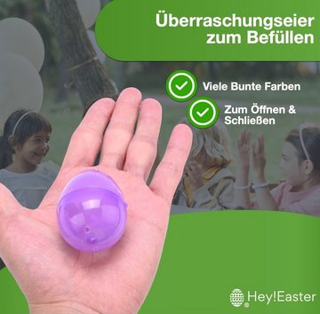 Hey!Easter® Osterei 12x Ostereier Plastikeier Kunststoffeier Überraschungseier (12 St., 12x Plastikeier in bunten Farben), Einfaches Öffnen und Schließen