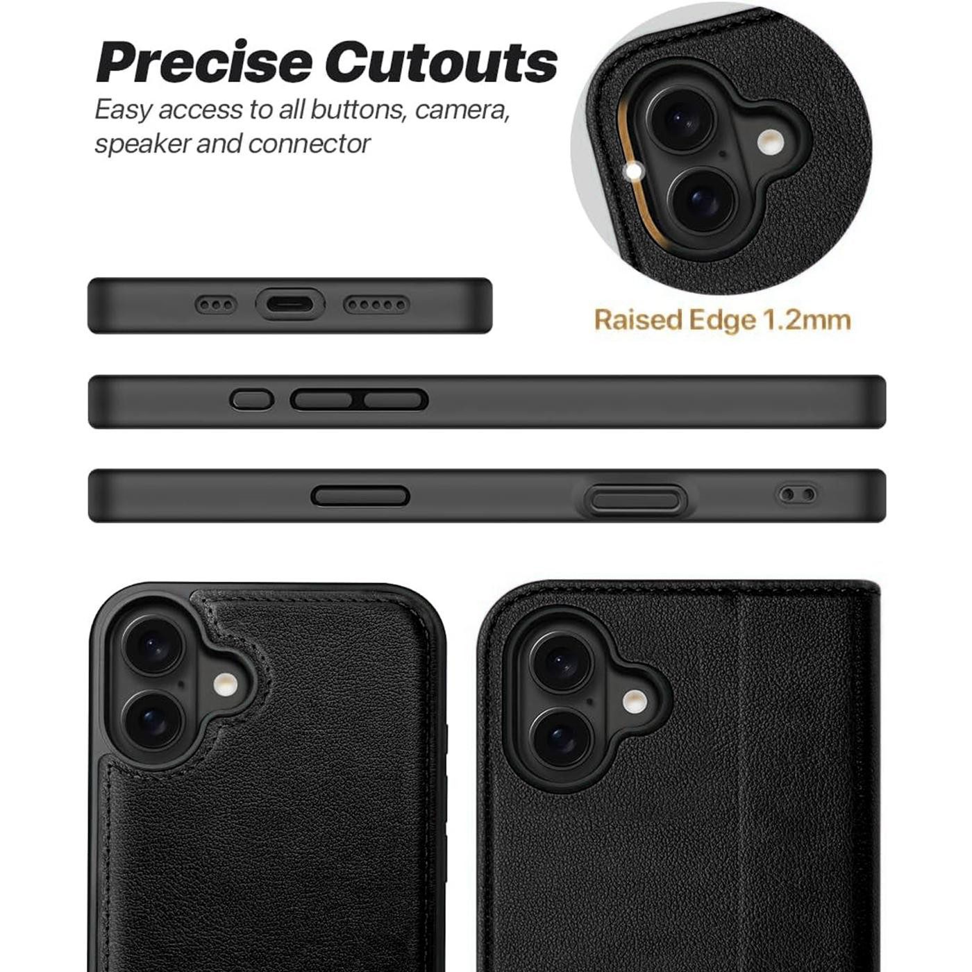 CoolGadget Handyhülle Magnet Book Case für Apple iPhone 17 Hülle + Klapphülle 6,3 Zoll, 2in1 abnehmbare magnetische RFID Schutzhülle Kartenfach Fotofenster – Bild 4 von 5