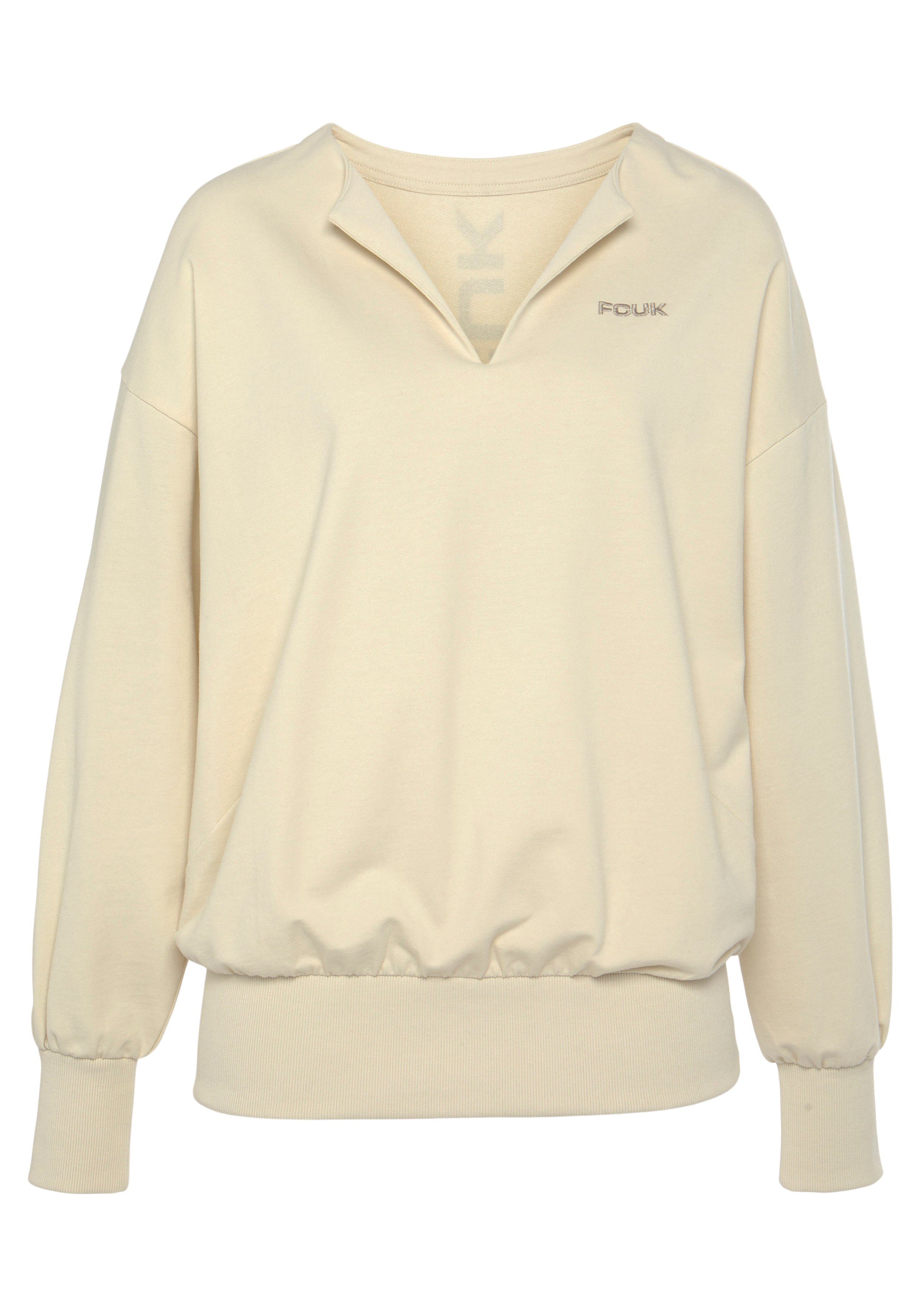 FCUK Sweatshirt, (1 tlg.), Sweatshirt mit V-Ausschnitt und großen Rückenpri günstig online kaufen
