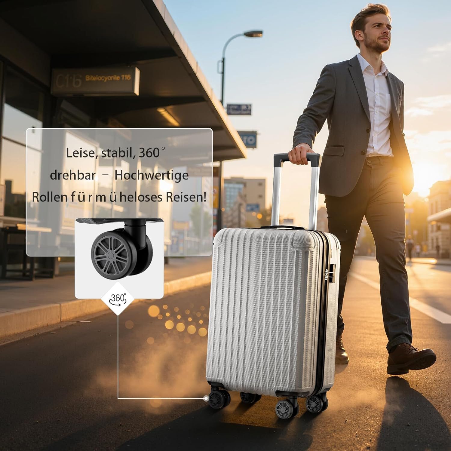 Abistab Hartschalen-Trolley Handgepäck Koffer&Trolley ABS-Material, 4 Rolle günstig online kaufen