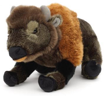 Uni-Toys Kuscheltier Bison, sitzend - 29 cm (Länge) - Plüsch-Büffel, Rind - Plüschtier, zu 100 % recyceltes Füllmaterial