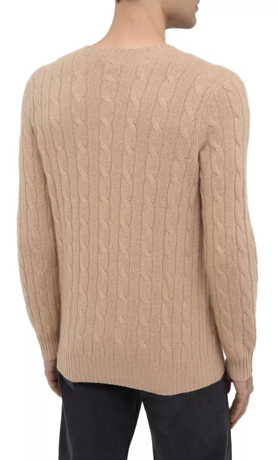Polo Ralph Lauren Strickpullover Kaschmir Strick Pullover Kaschmirpullover Strick-Pulli mit Zopfmuster Reiner Kaschmir, Gerader Schnitt - Zopfmuster - Rundhalsausschnitt