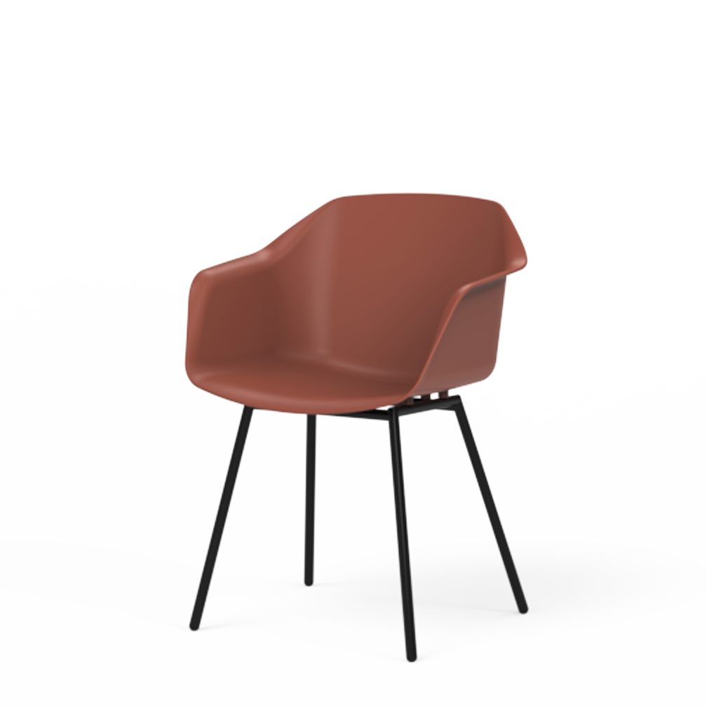 FurnitureElements Schalenstuhl Leaf One, Kunststoffsitzschale, Metallgestell, Premium rot