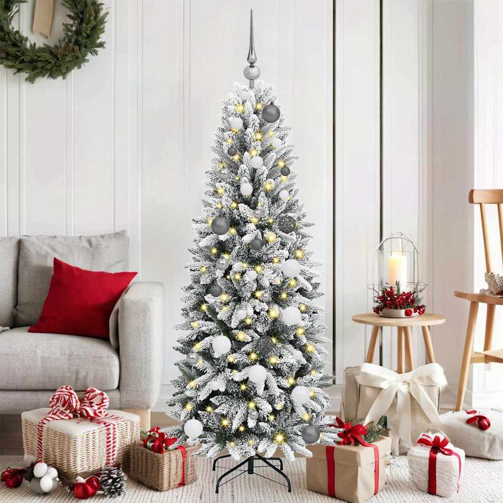 vidaXL LED Baum Künstlicher Weihnachtsbaum mit 150 LEDs mit Ständer Weiß 150 cm