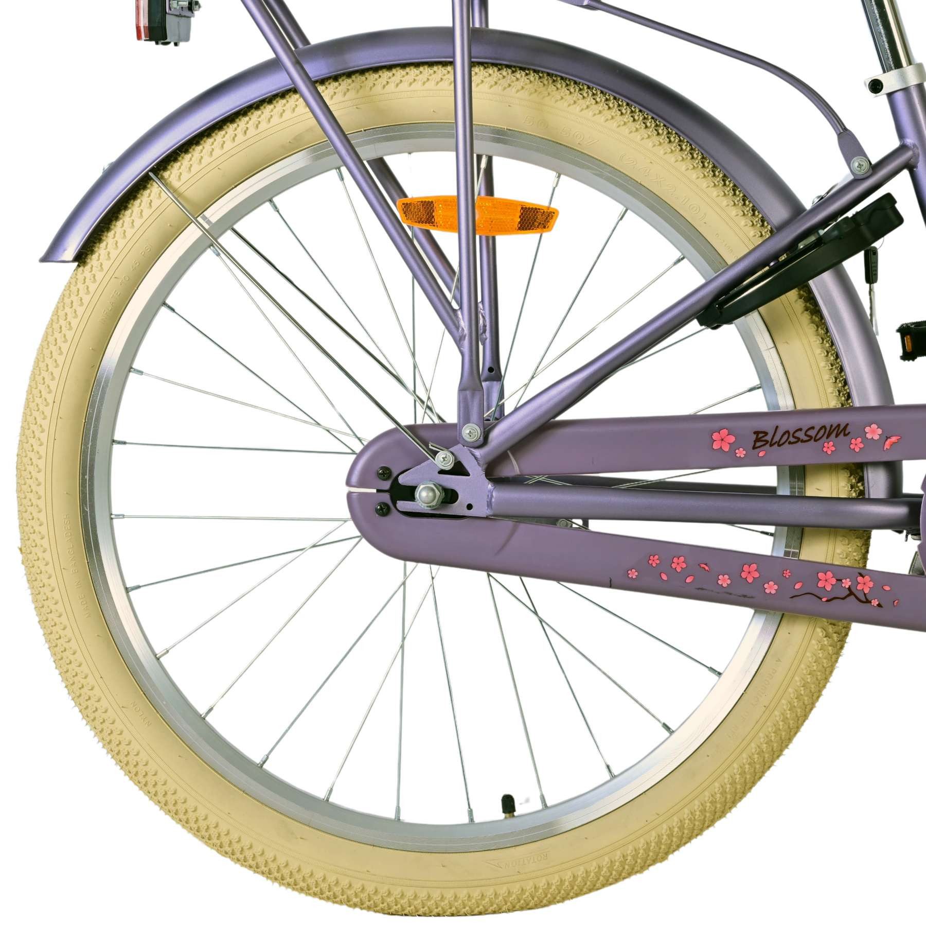 Volare Kinderfahrrad Volare Blossom Kinderfahrrad für Mädchen - 24 Zoll in Lila, Vorderradbremsen, praktischer Korb, geschlossener Kettenschutz