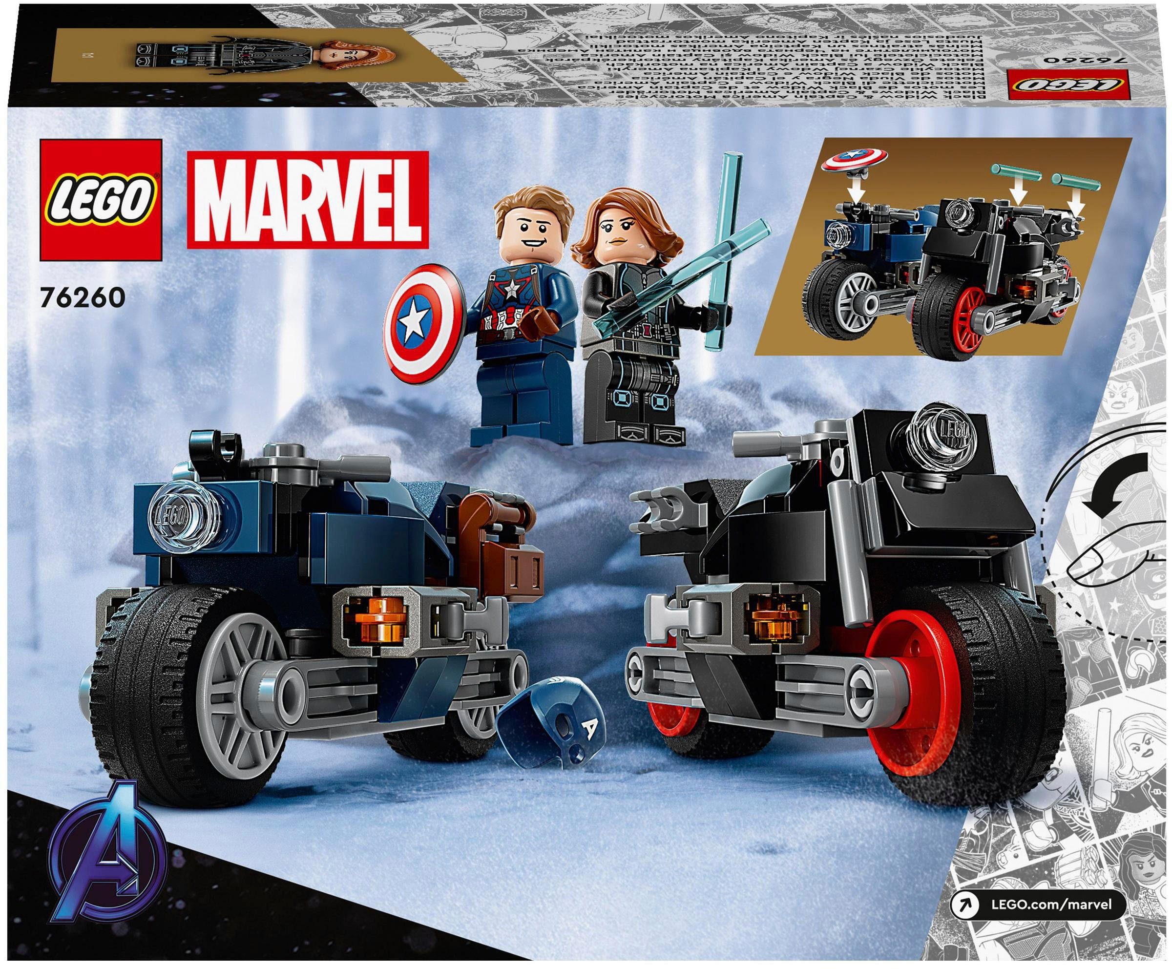 Americas Konstruktionsspielsteine LEGO® (76260), in Captain Widows Black (130 Motorräder & Marvel, Europe LEGO® Made St),