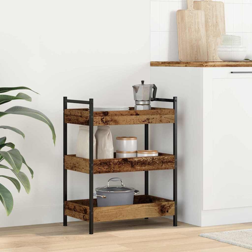 vidaXL Küchenwagen Küchentrolley Altholz 50 x 30 x 70 cm Holzwerkstoff, (1 St)