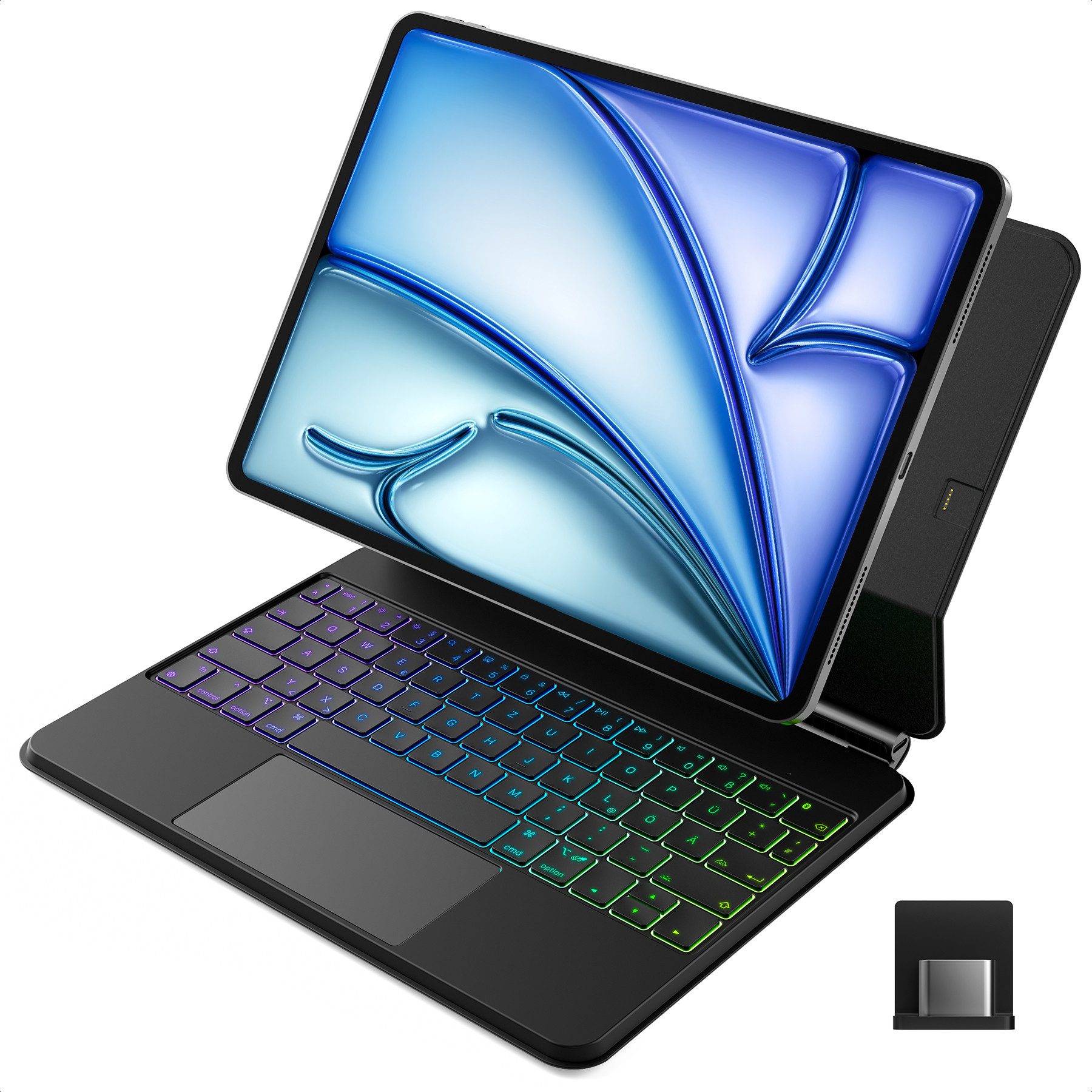 Magic Tastatur für iPad Air M3 2025 6/5/4, iPad Pro 11'' iPad-Tastatur