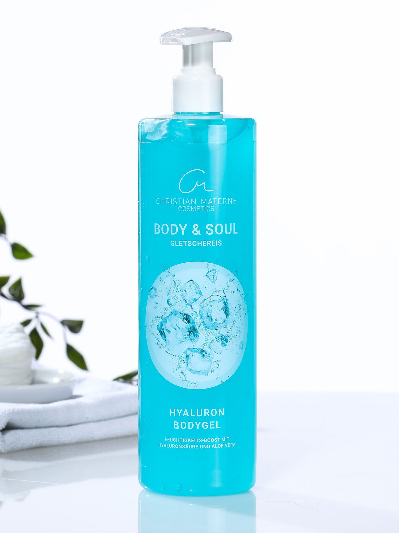 Christian Materne Feuchtigkeitscreme Body&Soul Gletschereis Bodygel 500 ml, mit niedermolekularer Hyaluronsäure für Feuchtigkeit