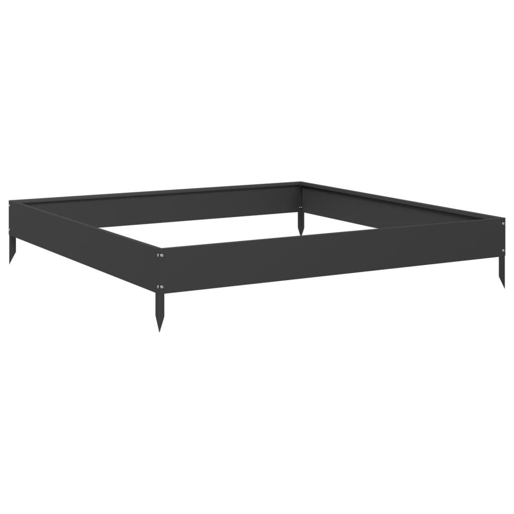 vidaXL Hochbeet Hochbeet Schwarz 100x100x18,5 cm Stahl (1 St)