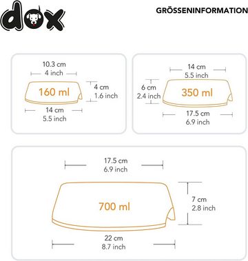 DDOXX Futternapf Fressnapf für Hunde & Katzen, rutschfest, Edelstahl & Melamin, Melamin, Langlebig,Robust,Rutschfest